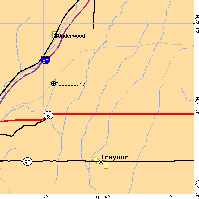 Zip code 51548 close-up map