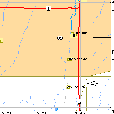 Zip code 51549 close-up map