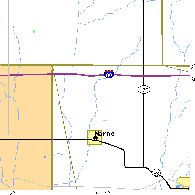 Zip code 51552 close-up map