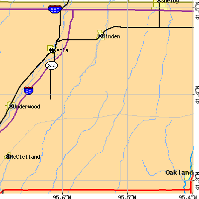 Zip code 51553 close-up map
