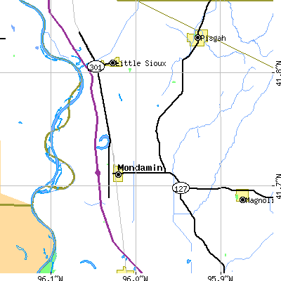 Zip code 51557 close-up map