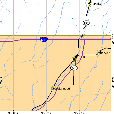 Zip code 51559 close-up map