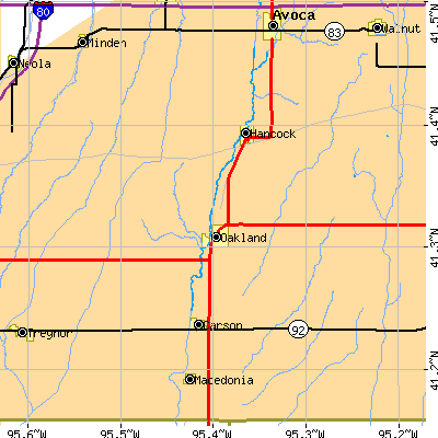 Zip code 51560 close-up map