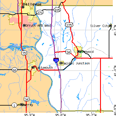 Zip code 51561 close-up map