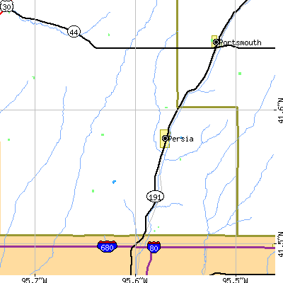 Zip code 51563 close-up map