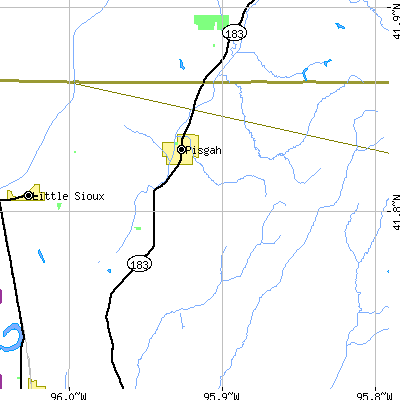 Zip code 51564 close-up map