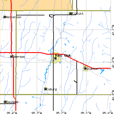 Zip code 51566 close-up map