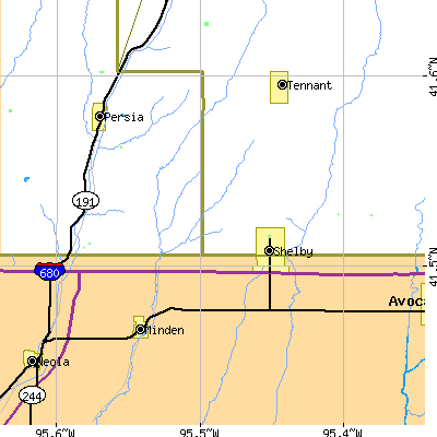 Zip code 51570 close-up map