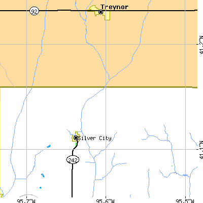 Zip code 51571 close-up map