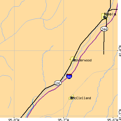 Zip code 51576 close-up map