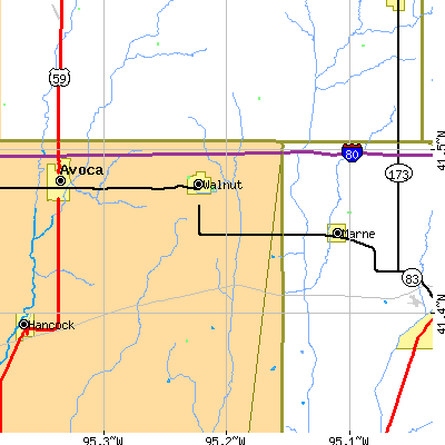 Zip code 51577 close-up map