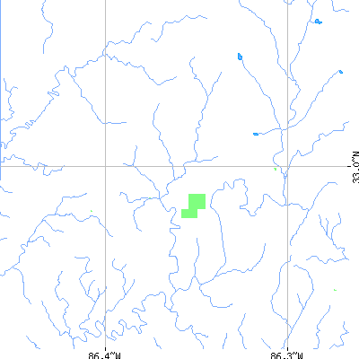 Zip code 35183 close-up map