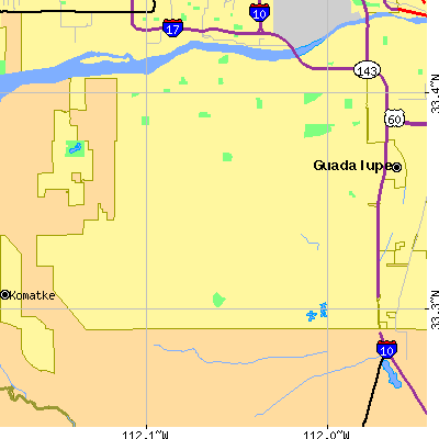 Zip code 85044 close-up map