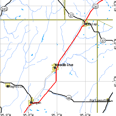 Zip code 51579 close-up map