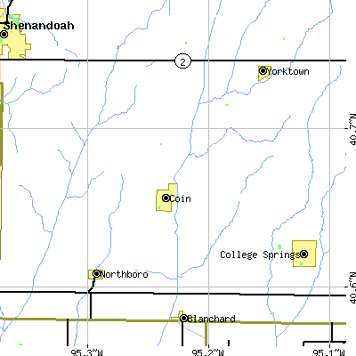 Zip code 51636 close-up map
