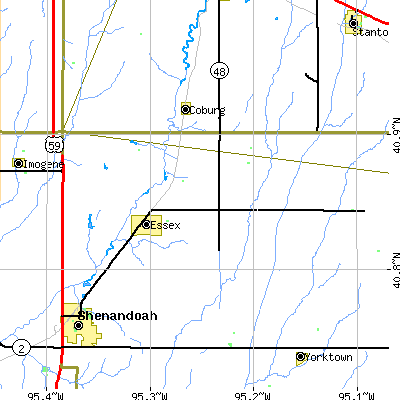 Zip code 51638 close-up map