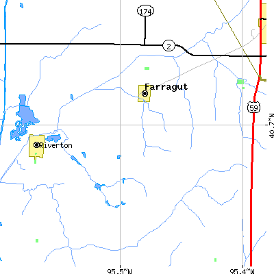 Zip code 51639 close-up map