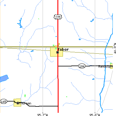 Zip code 51653 close-up map