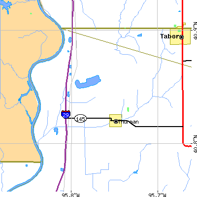 Zip code 51654 close-up map