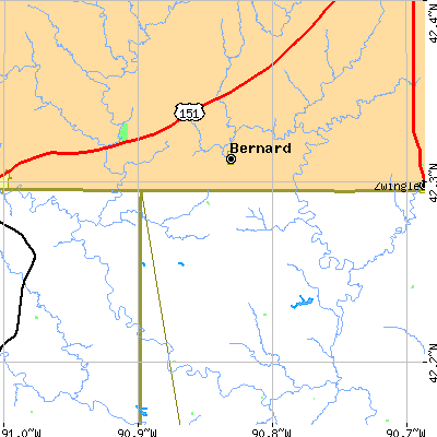 Zip code 52032 close-up map