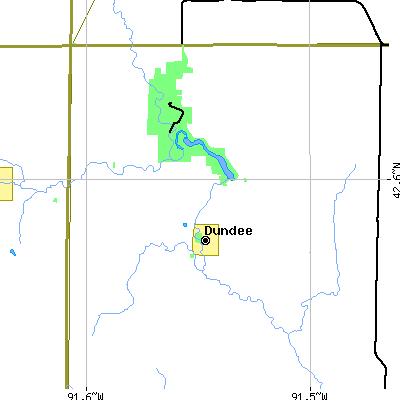 Zip code 52038 close-up map