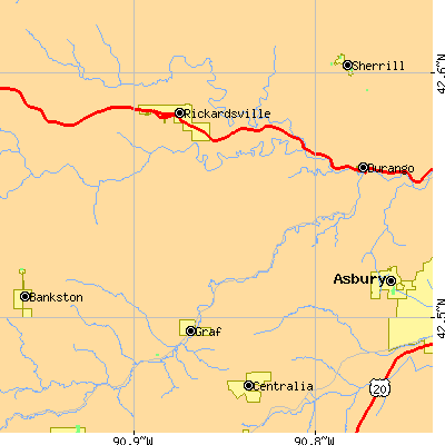 Zip code 52039 close-up map