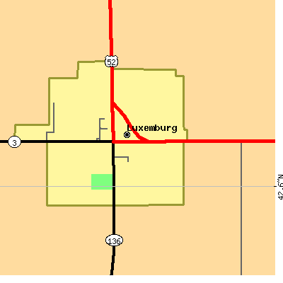 Zip code 52056 close-up map
