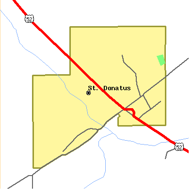 Zip code 52071 close-up map