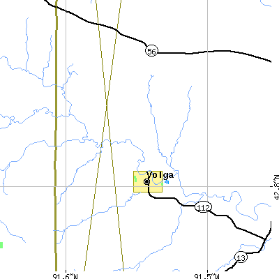 Zip code 52077 close-up map