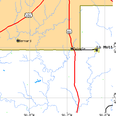 Zip code 52079 close-up map