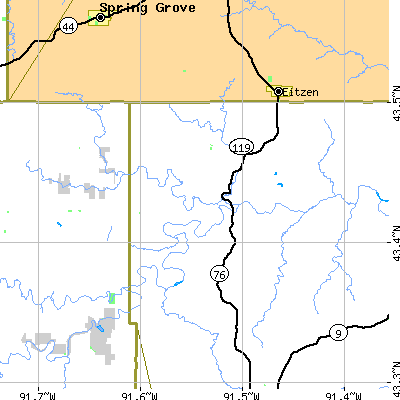 Zip code 52140 close-up map