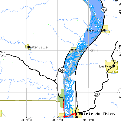 Zip code 52146 close-up map