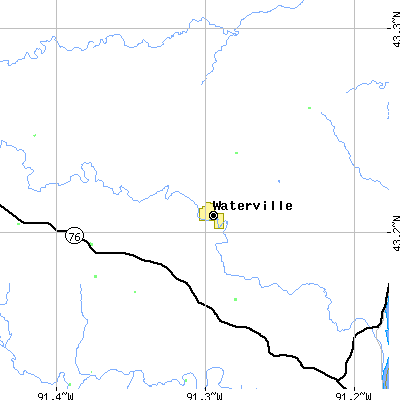 Zip code 52170 close-up map