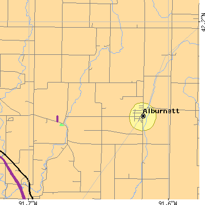 Zip code 52202 close-up map