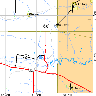 Zip code 52203 close-up map