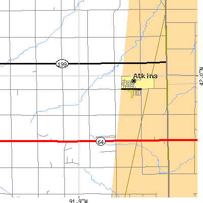 Zip code 52206 close-up map