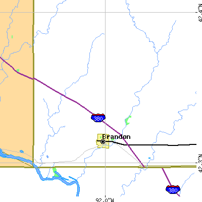 Zip code 52210 close-up map
