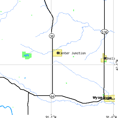 Zip code 52212 close-up map