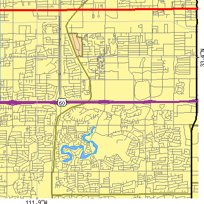 Zip code 85202 close-up map