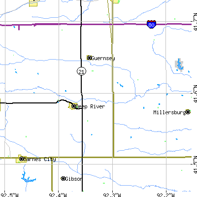 Zip code 52222 close-up map