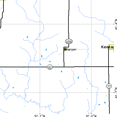 Zip code 52231 close-up map