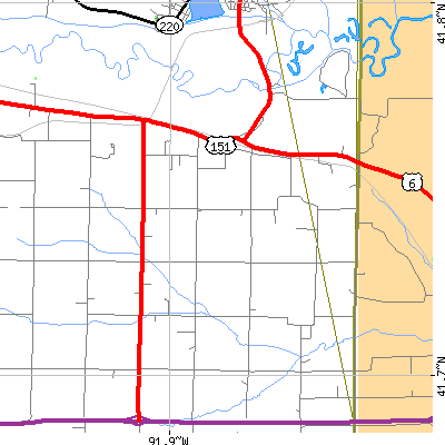 Zip code 52236 close-up map