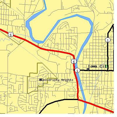 Zip code 52242 close-up map