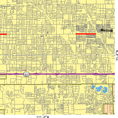 Zip code 85204 close-up map