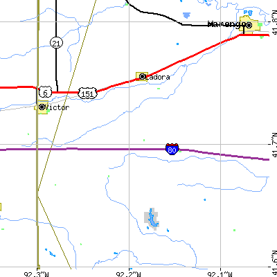 Zip code 52251 close-up map