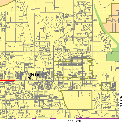 Zip code 85205 close-up map