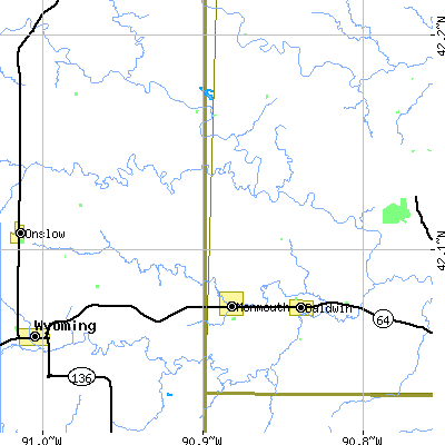 Zip code 52309 close-up map