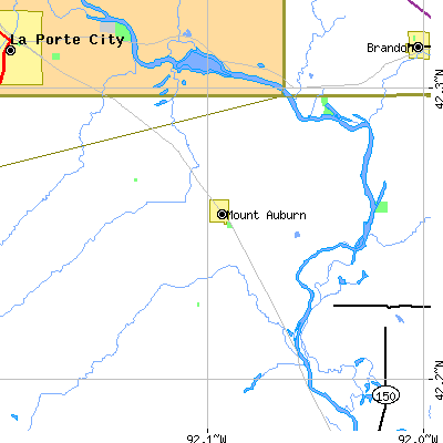 Zip code 52313 close-up map