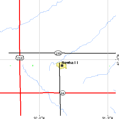 Zip code 52315 close-up map