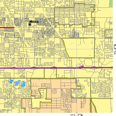 Zip code 85206 close-up map